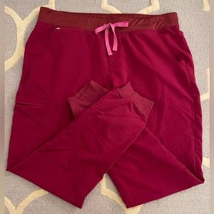 FIGS Zamora Dark Pink Jogger Scrub Pants | XL T | EUC - RARE COLOR